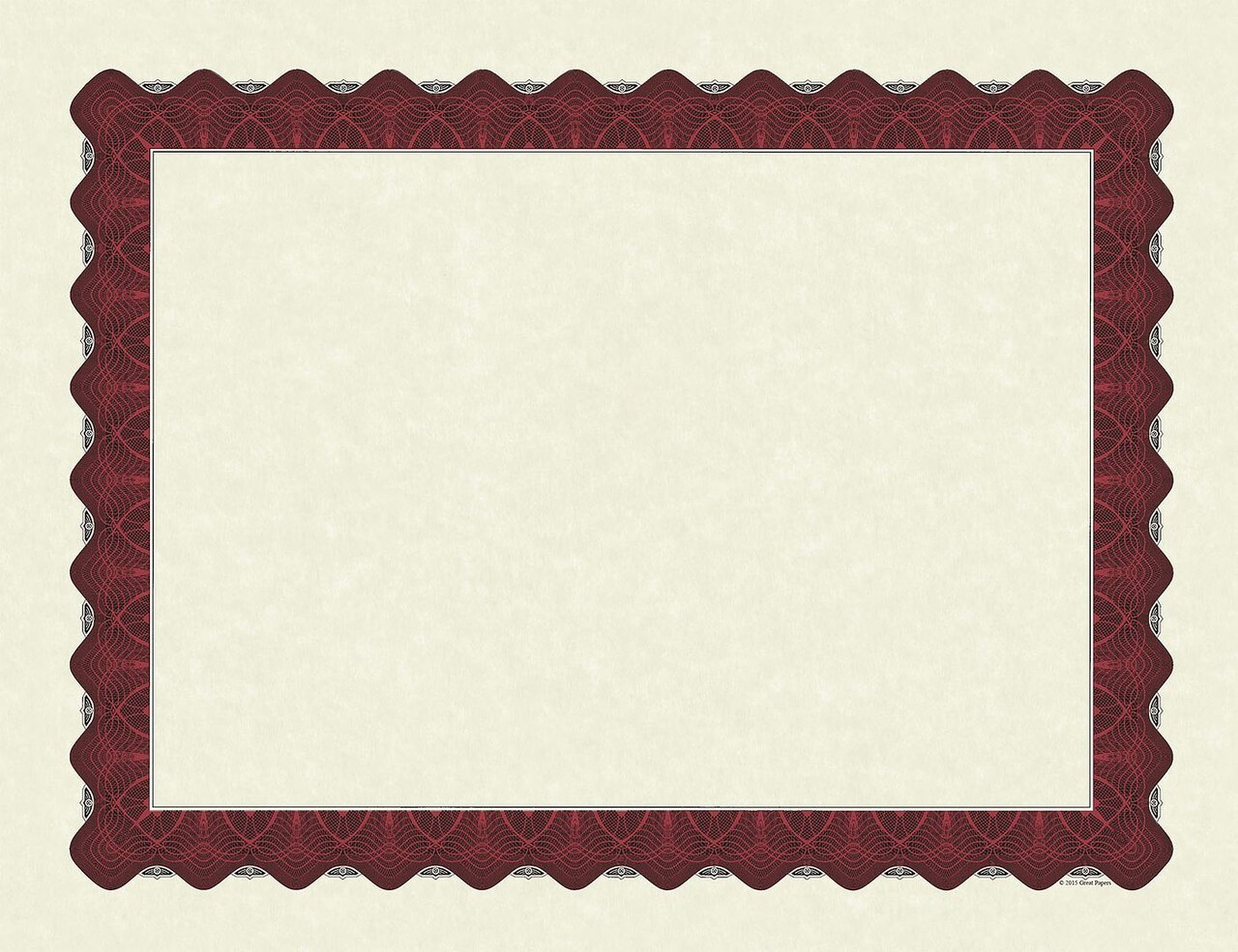 Great Papers! Parchment Certificates with Metallic Border, Red Border, 8.5" x 11", Printer Compatible, 100 Count